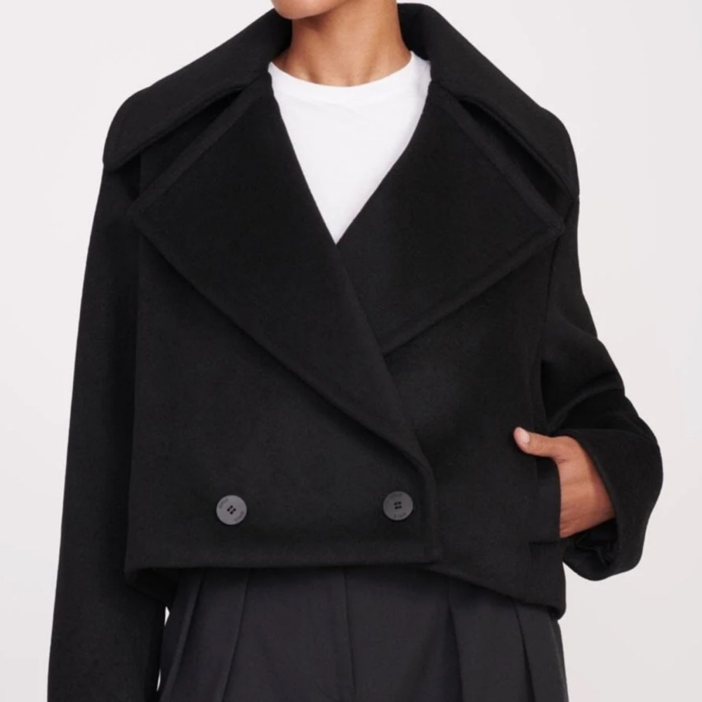 Women's Black Double-Breasted Jacket